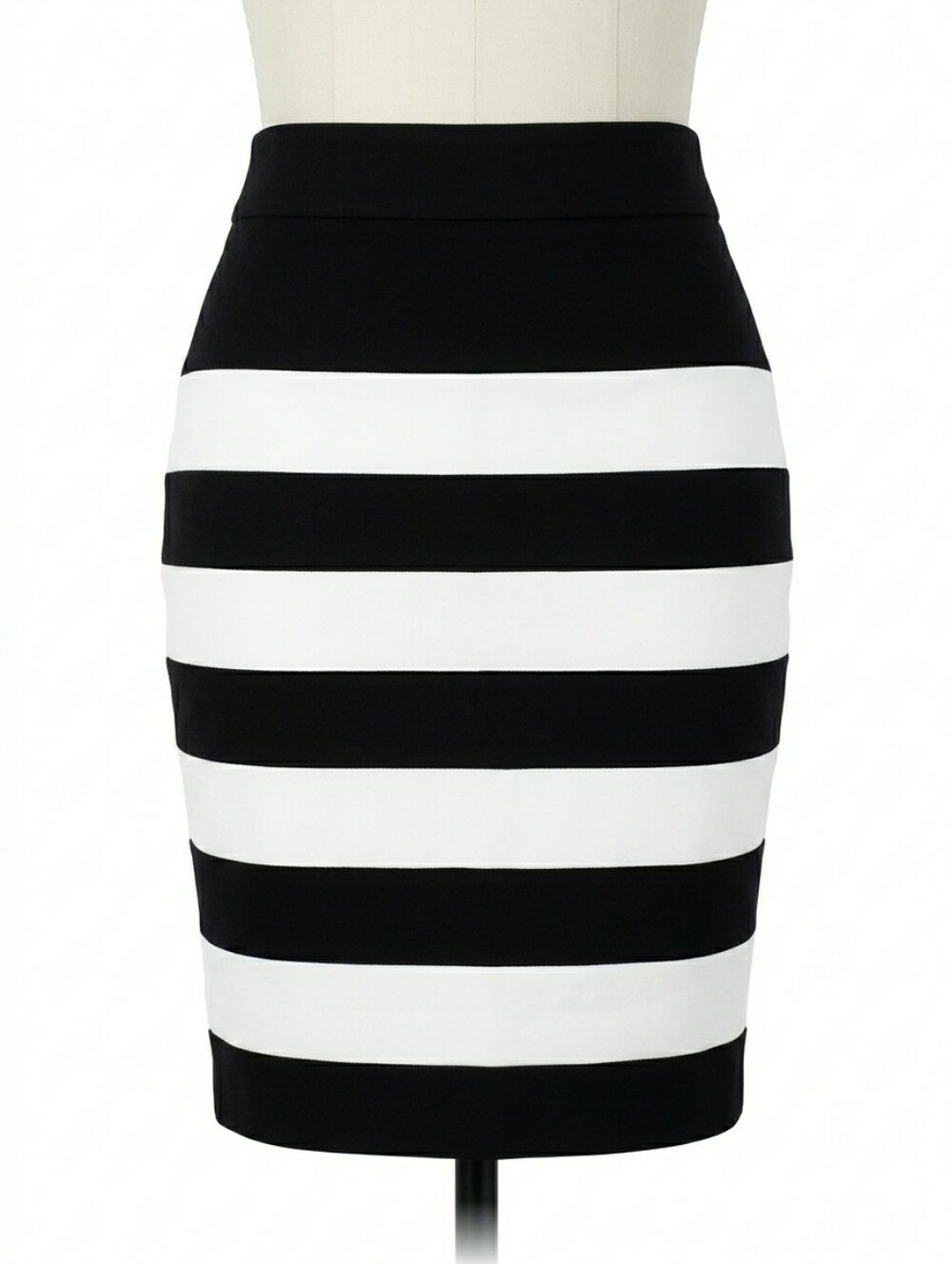 WHITE HOUSE BLACK MARKET & White Striped Pencil Skirt Bold Office | SIZE 4